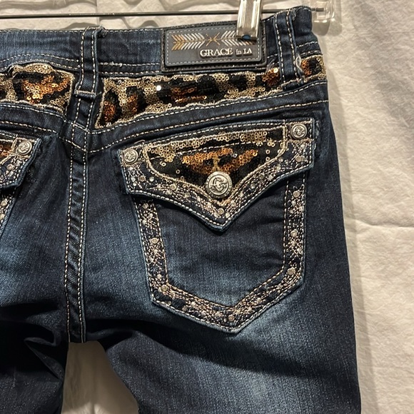 GRACE in LA size 26 rough cut capri Y2K dark wash low rise  EUC - Picture 7 of 15